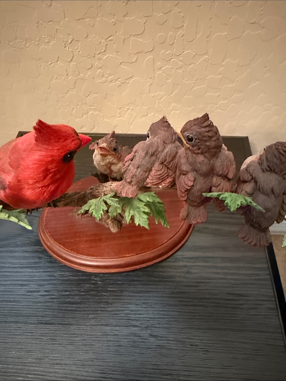 Red Cardinal Bird Family Figurine - Decorative Tree Branch - Picture 5 of 11